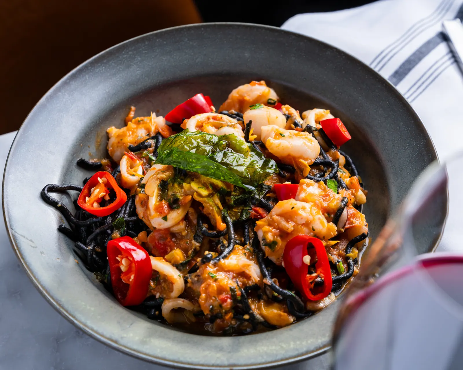 Squid ink pasta